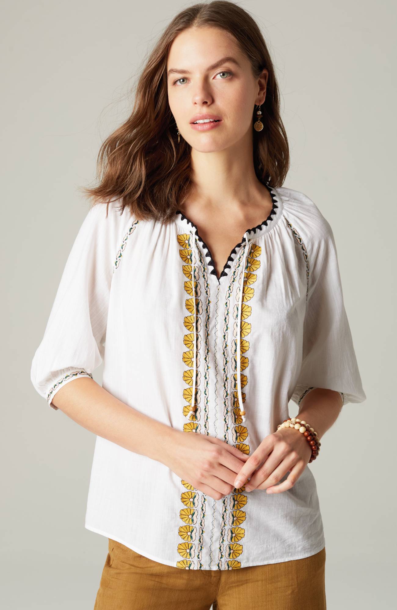 Embroidered Textured Top | JJill