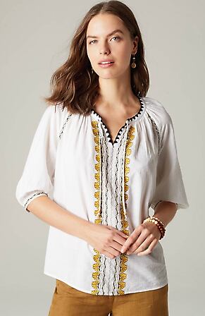 Image for Embroidered Textured Top
