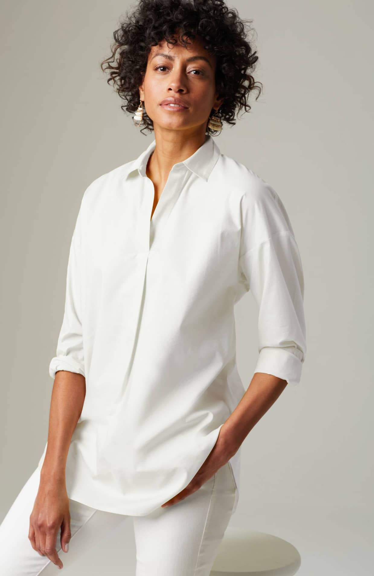 J.Jill Purejill Womens Size Large White Asymmetric- Button Tunic Top for  Sale in Sacramento, CA - OfferUp