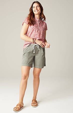 Image for Pleated Shorts with Rope Belt