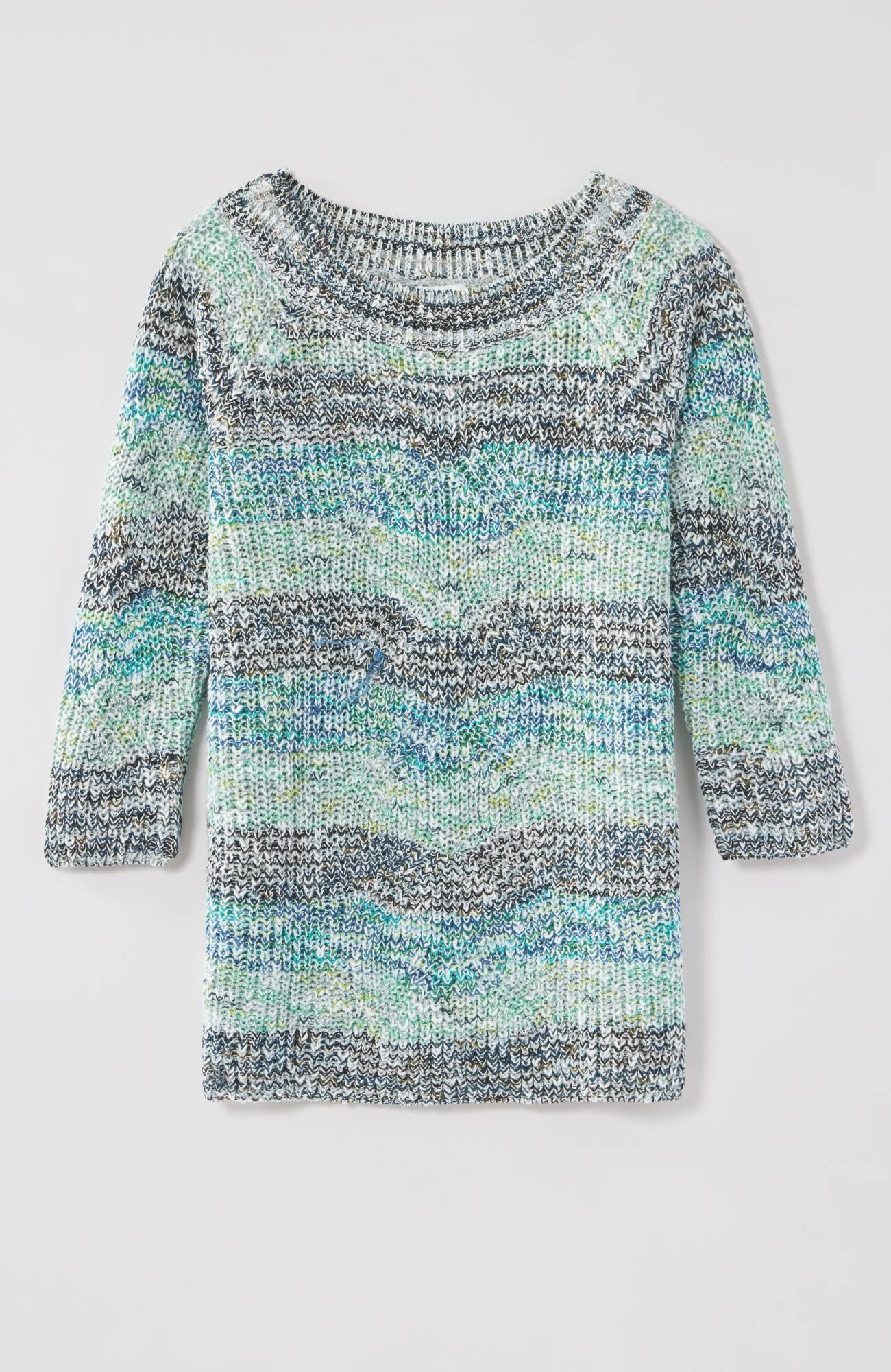 Textured Convertible-Shoulder Sweater
