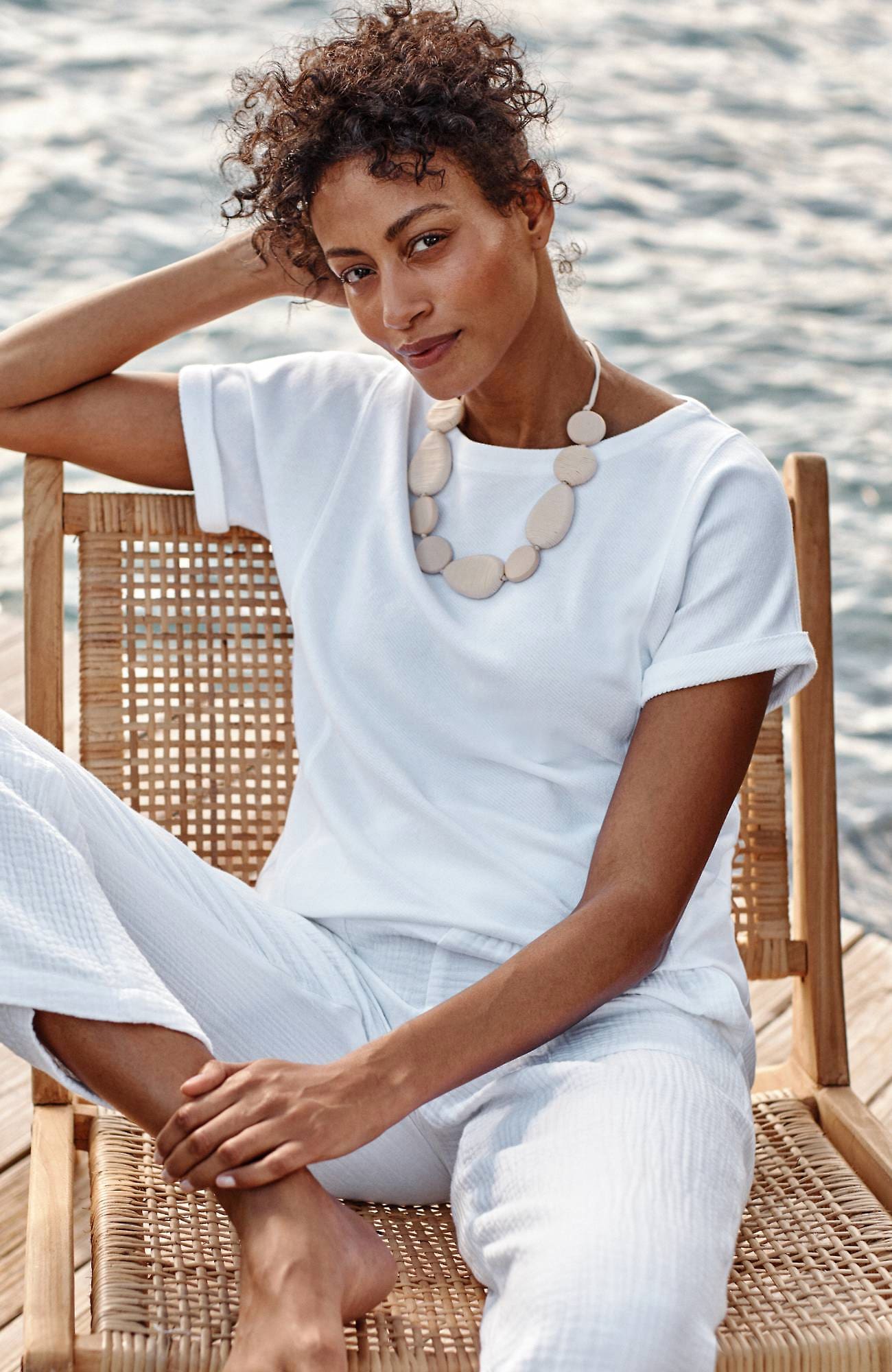 Jjill J.jill French Terry Relaxed Short-sleeve Sweatshirt In White