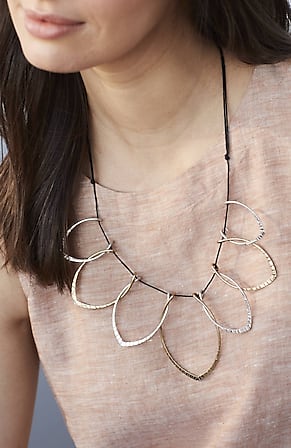 Image for Abstract Leaves Statement Necklace