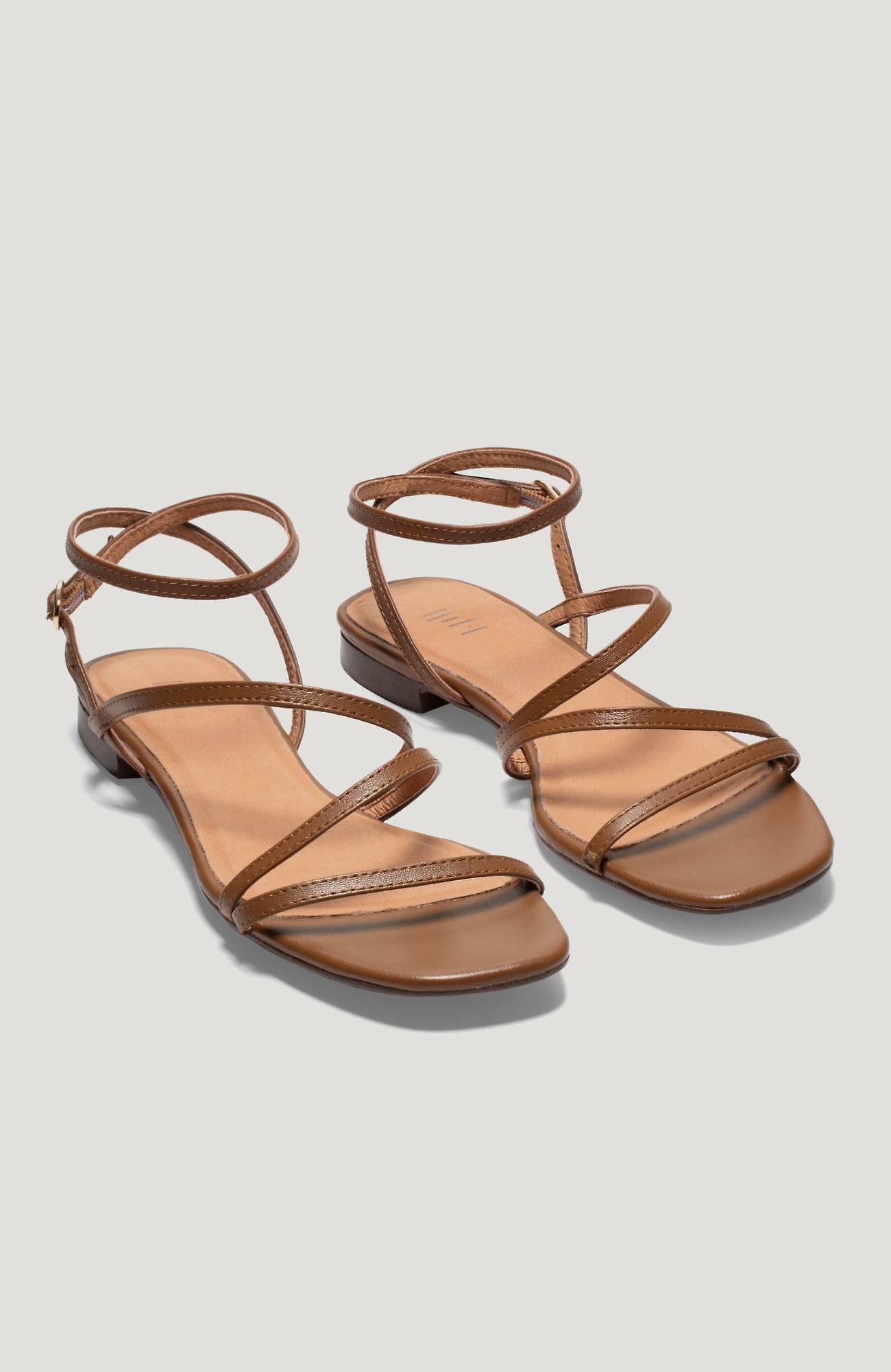 Jjill J.jill Jordana Asymmetric Strappy Sandals In Cognac