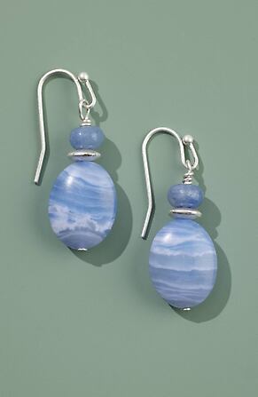 Image for Blue Lace Agate Drop Earrings