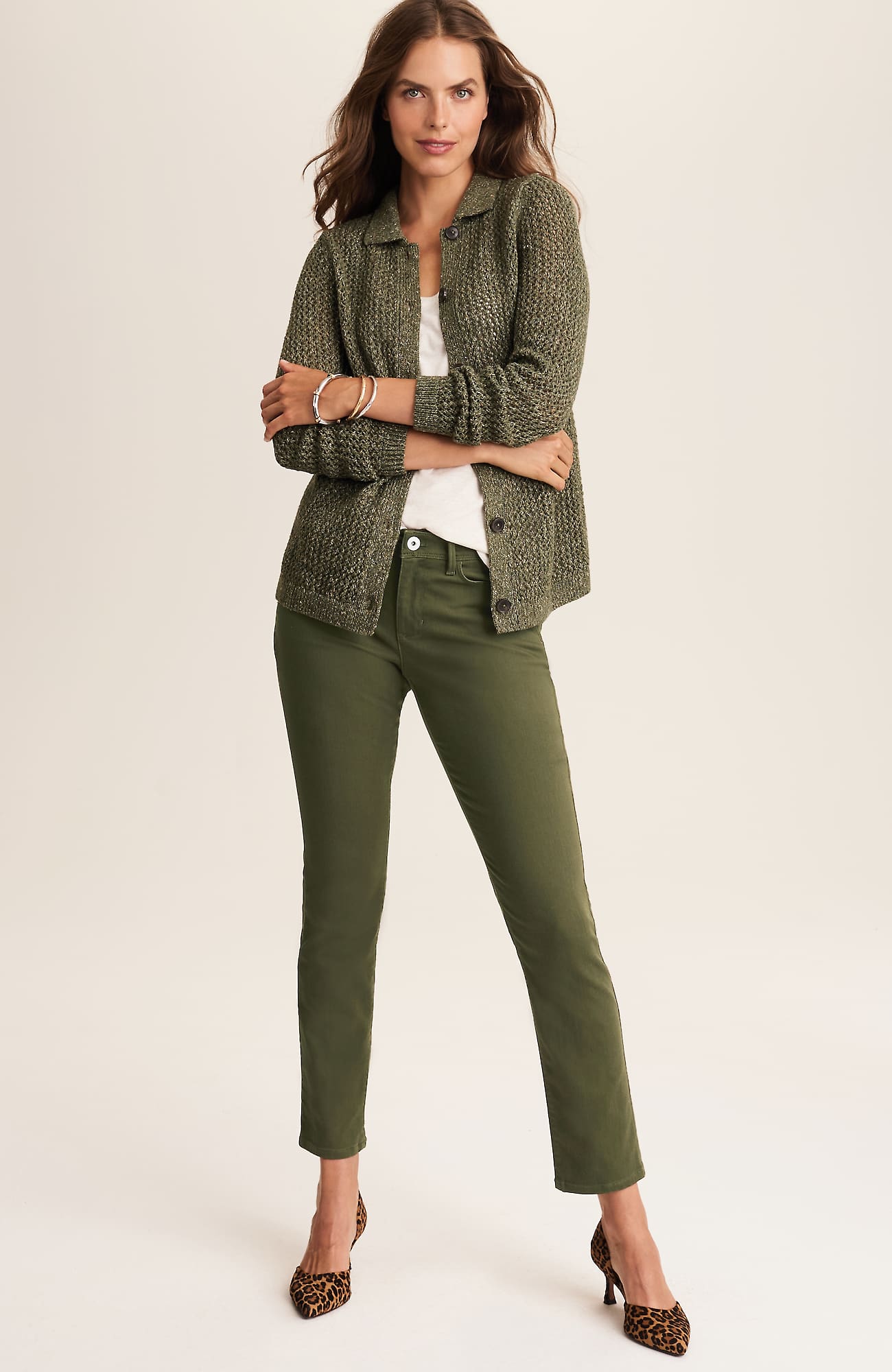 Jjill J.jill Authentic Fit Slim-leg Jeans In Green