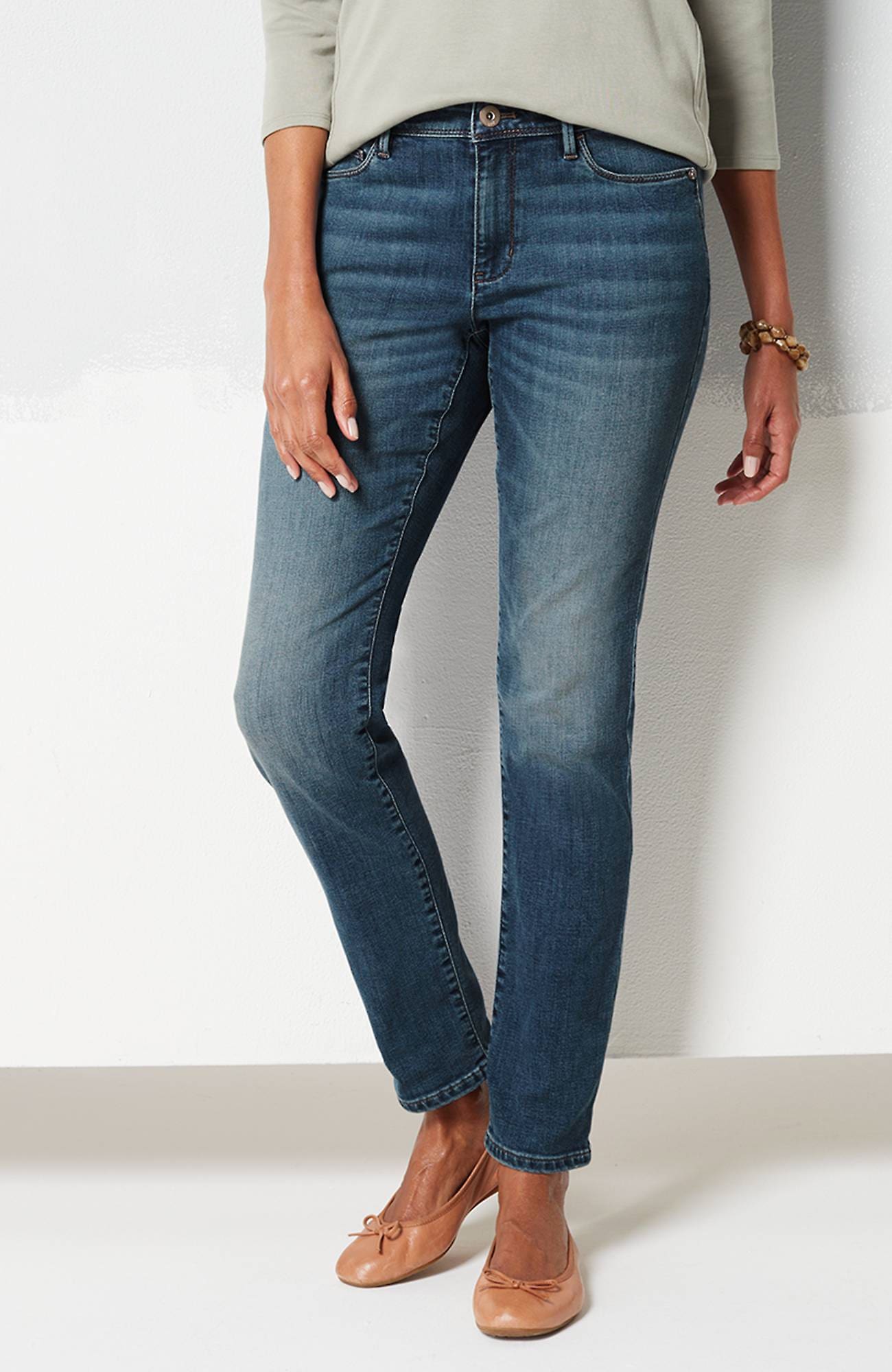 Jjill J.jill Authentic Fit Slim-leg Jeans In Delray Wash