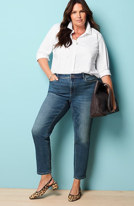 authentic fit slim-leg jeans