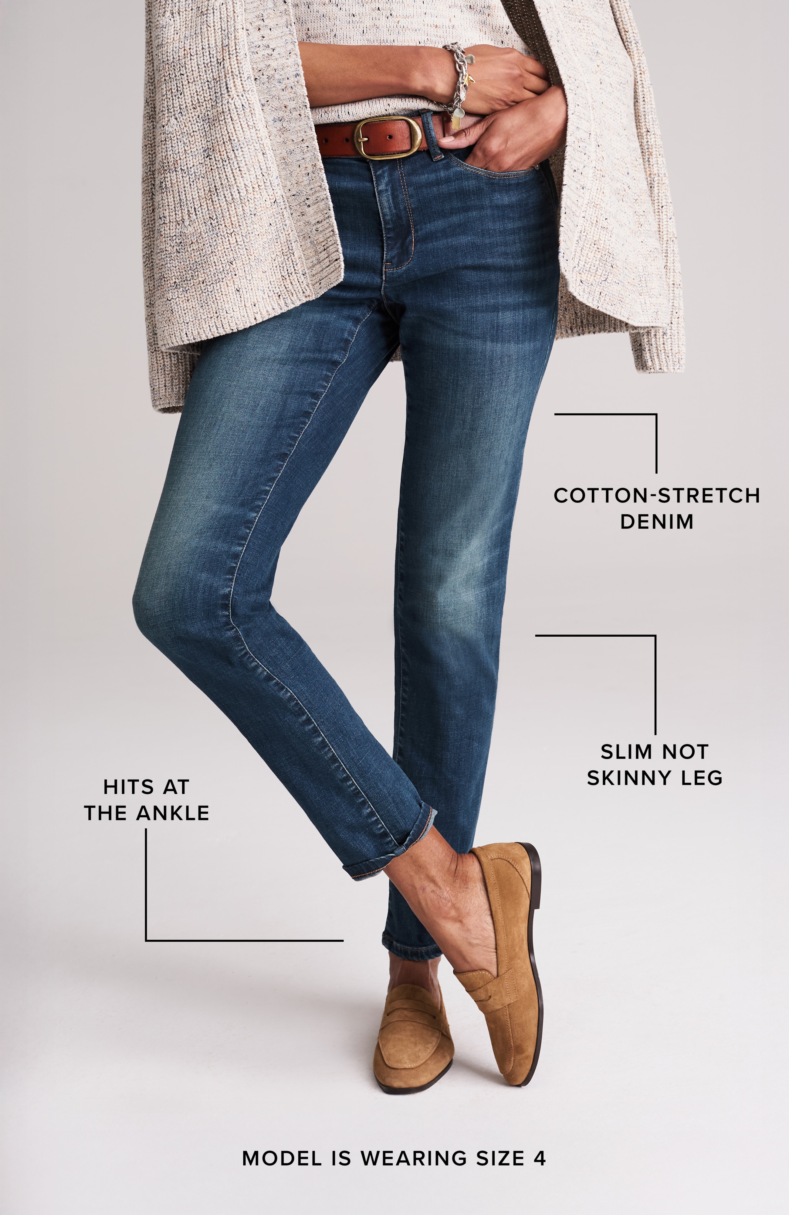 authentic fit slim-leg jeans