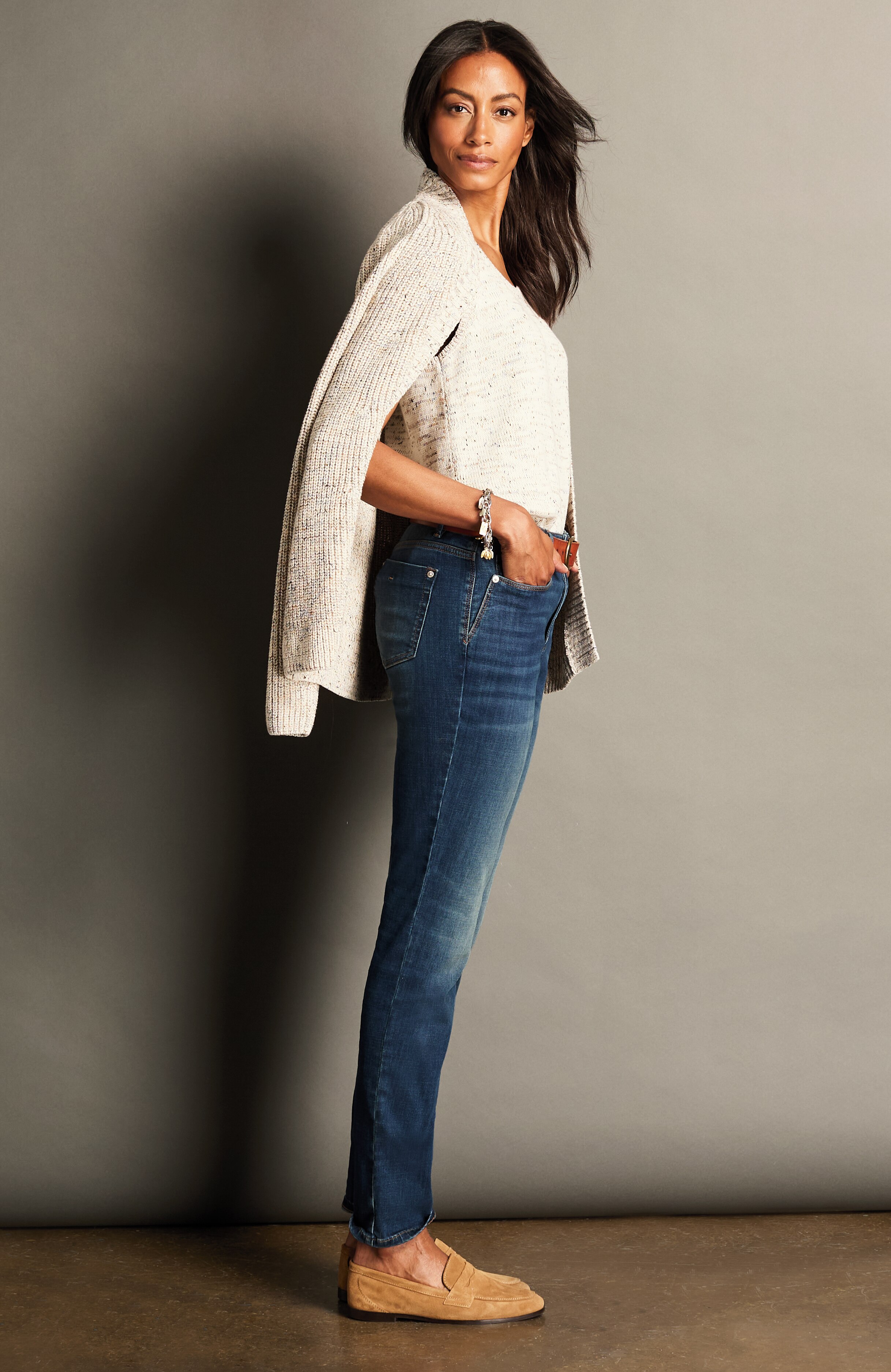 authentic fit slim-leg jeans