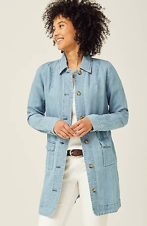Image for Denim Button-Front Duster