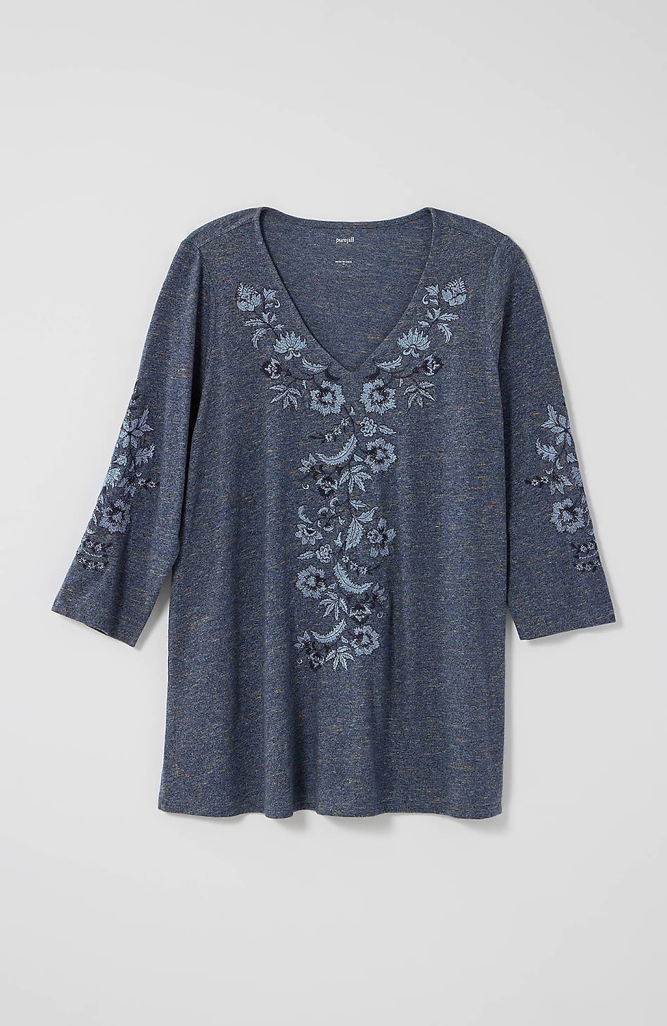 Pure Jill Embroidered Jersey Tunic