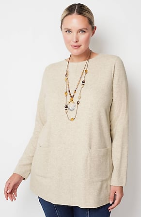 Image for Pure Jill Diagonal-Knit Double-Pocket Tunic