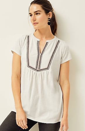 Image for Pure Jill Embroidered A-Line Top