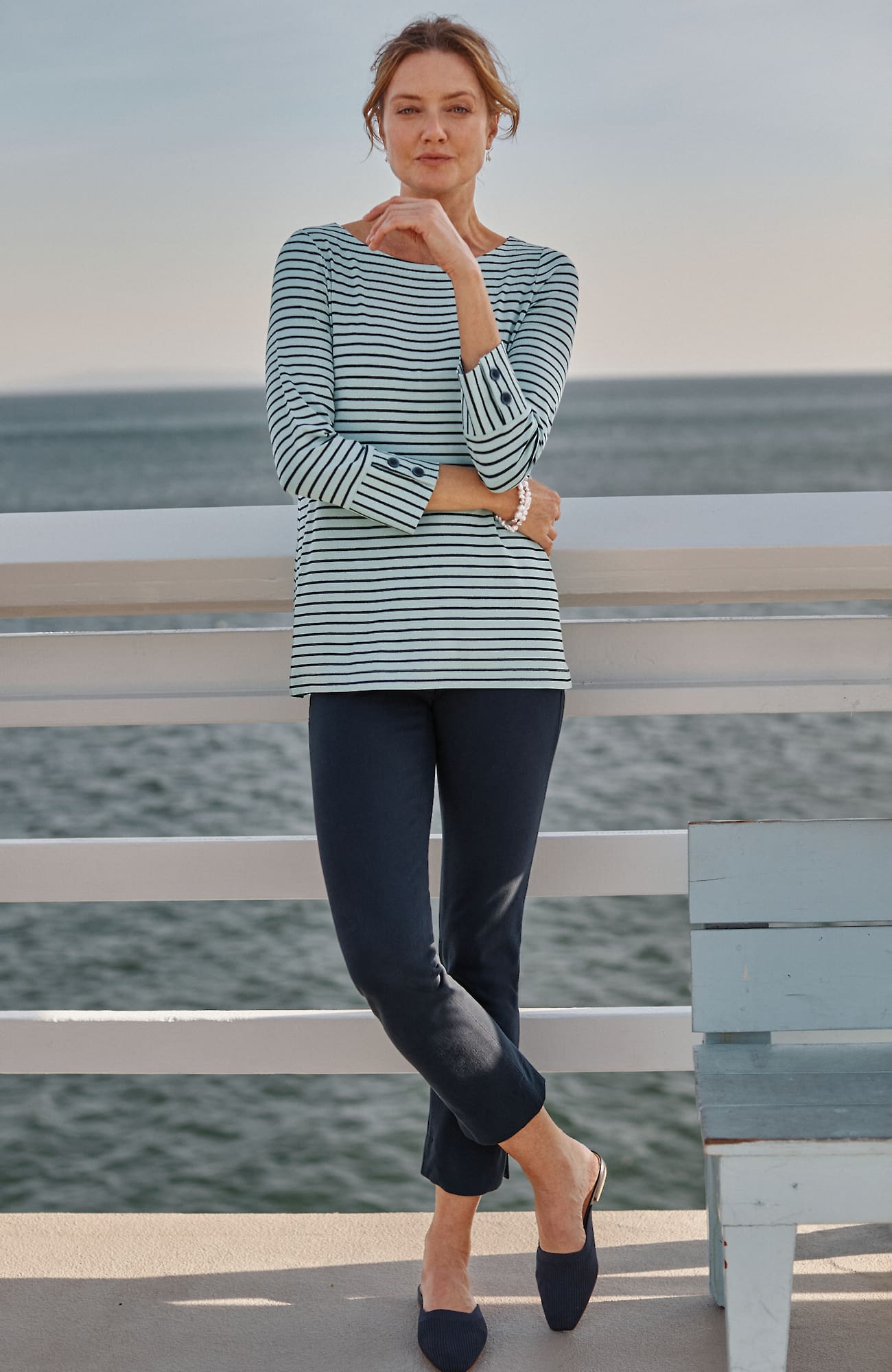 Shop Jjill J.jill Wearever Smooth-fit Knit Jeans In Navy Blue