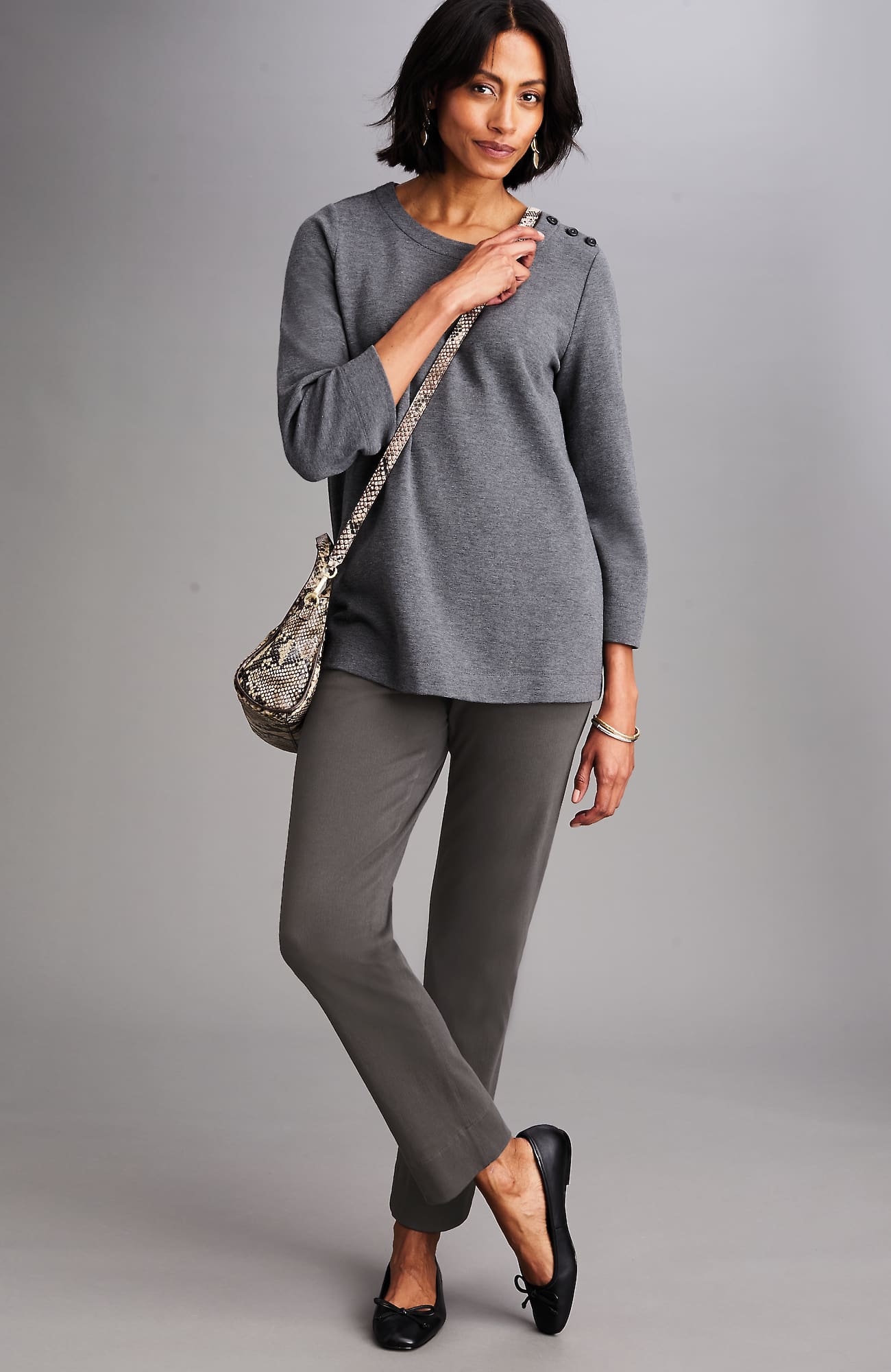 Jjill J.jill Wearever Smooth-fit Knit Jeans In Gray