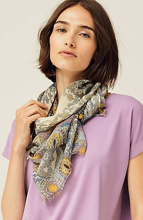 Image for Paisley-Printed Square Scarf