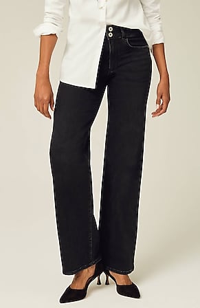 Image for High-Rise Creased-Front Full-Leg Jeans