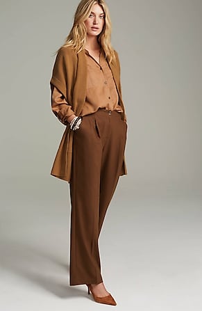 Image for Pleated Wide-Leg Pants
