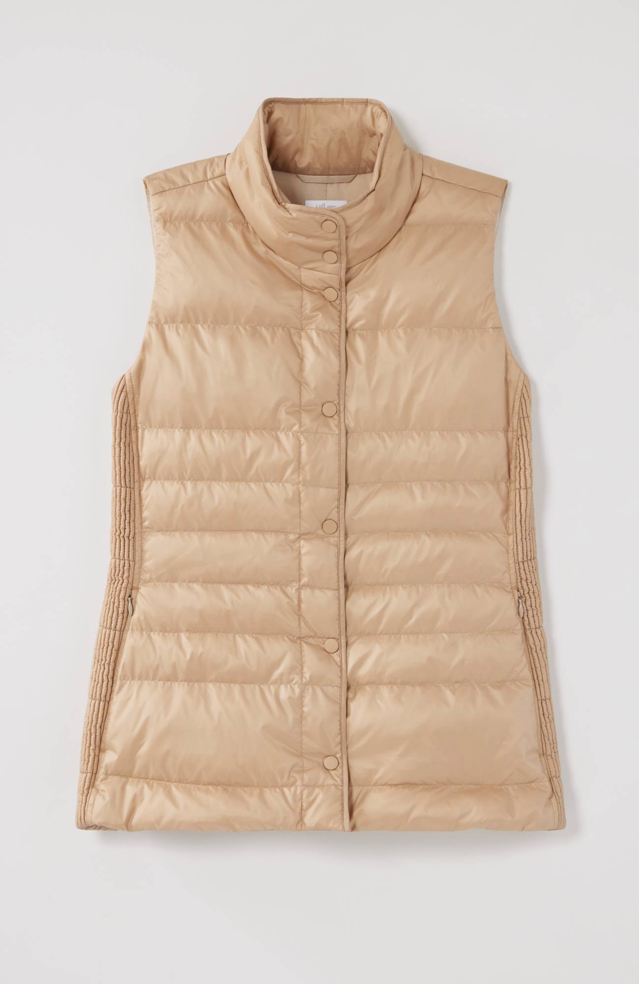 Quilted & Smocked Down Puffer Vest