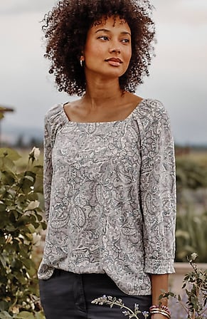 Image for Smocked Square-Neck Top