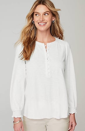 Image for Smocked Henley Top