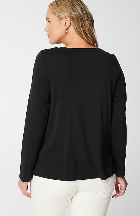 long-sleeve pima crew-neck tee
