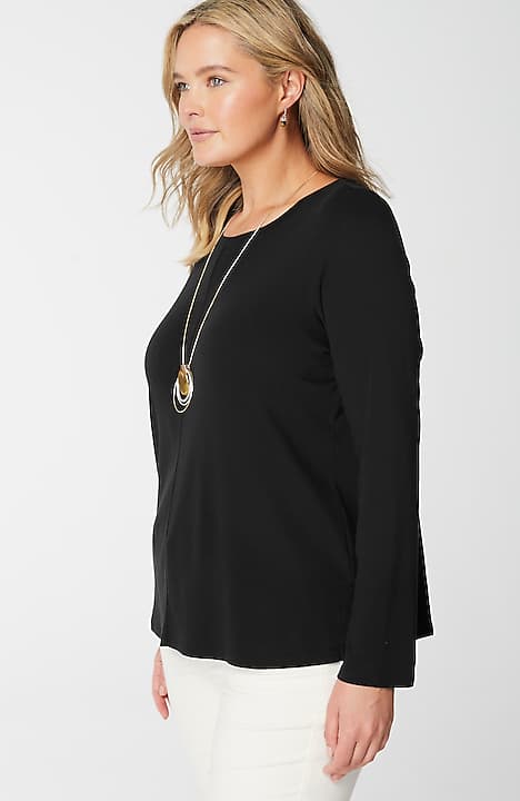long-sleeve pima crew-neck tee