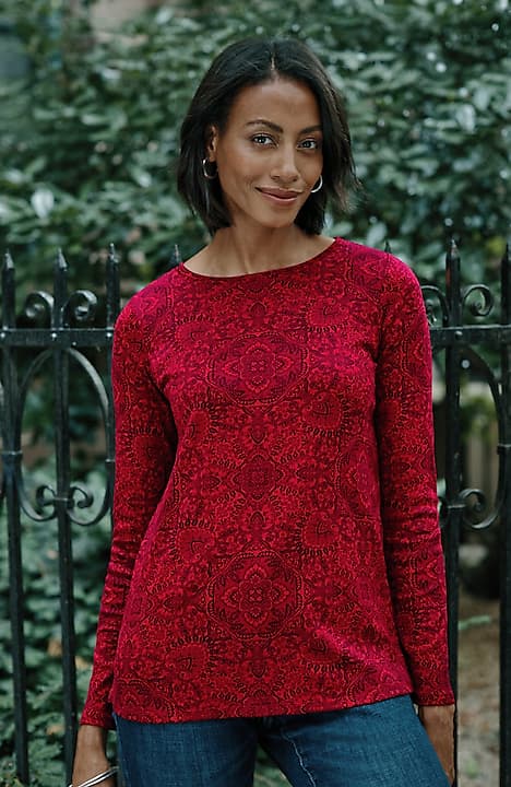 long-sleeve pima crew-neck tee