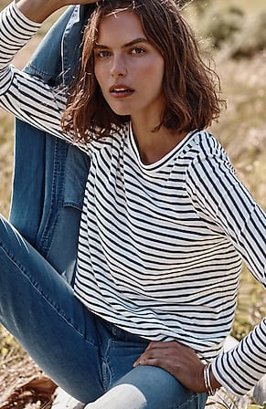 Image for Mixed-Stripes Long-Sleeve Tee