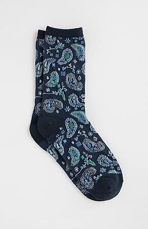 Image for Textured-Paisley Crew Socks
