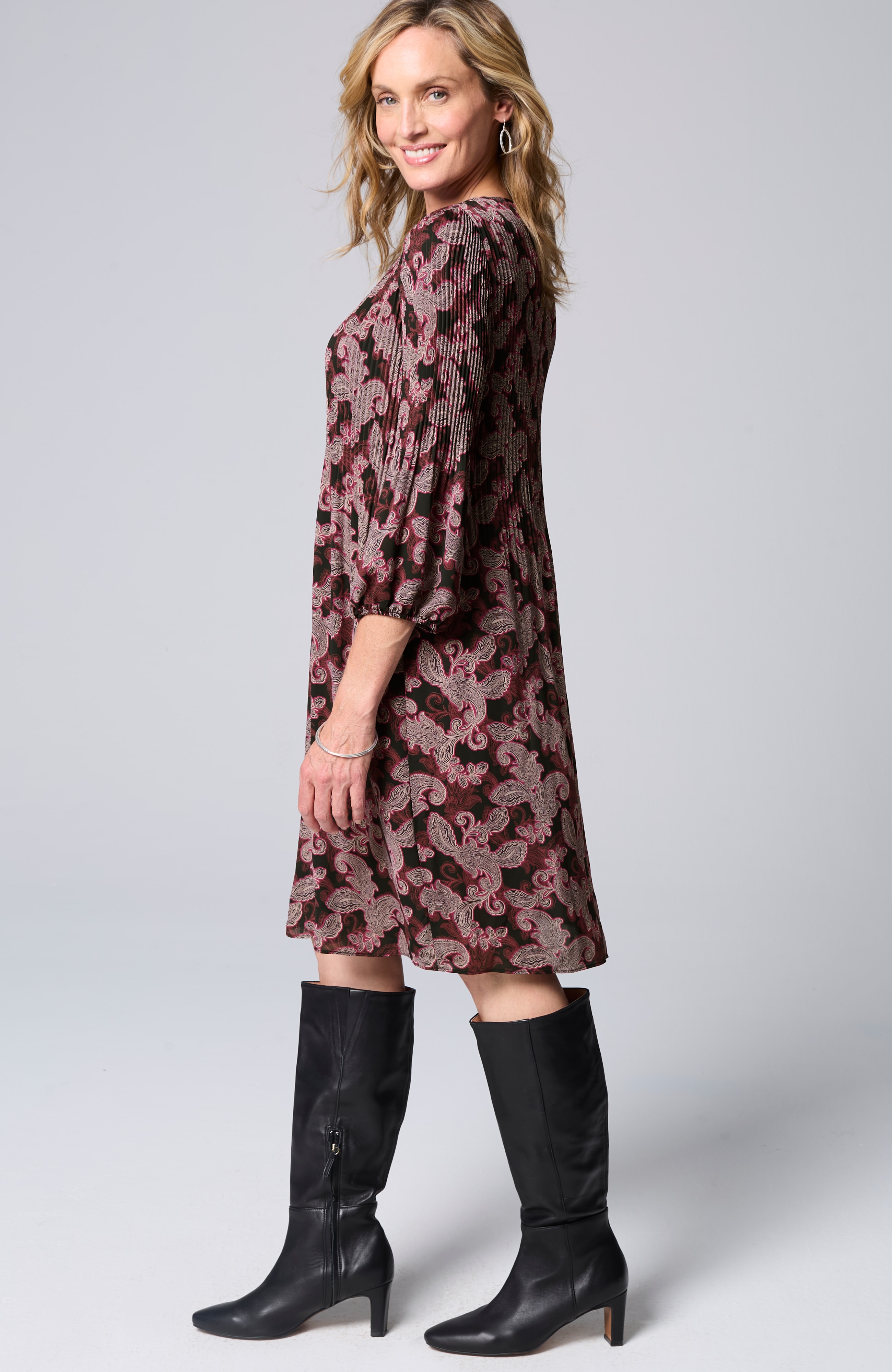パーティードレス Galia Shalom Sunburst Pleated Dress WE SUNBURST-PLEATED DRESS | JJill