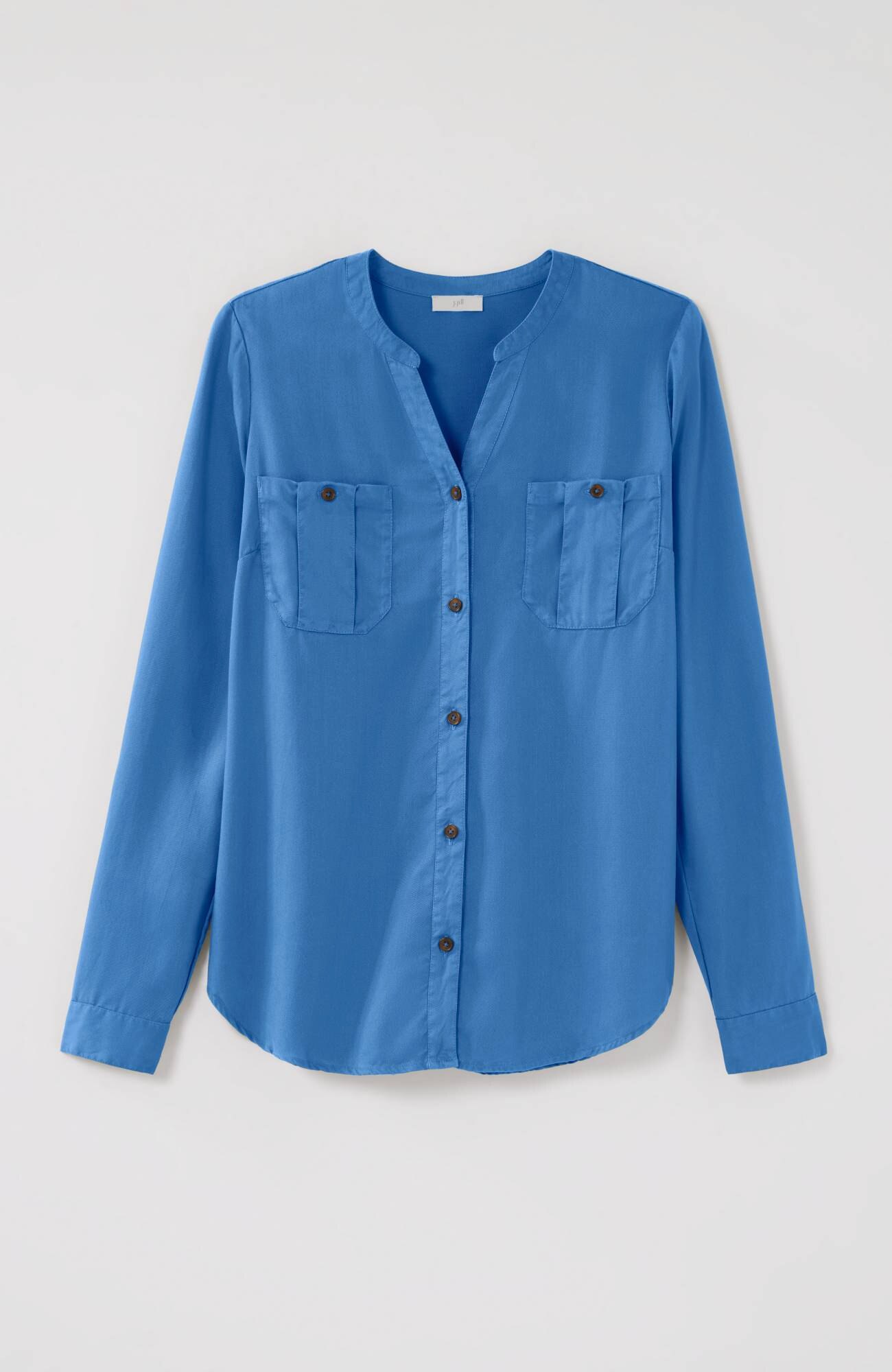 Overdyed Button-Front Camp Shirt