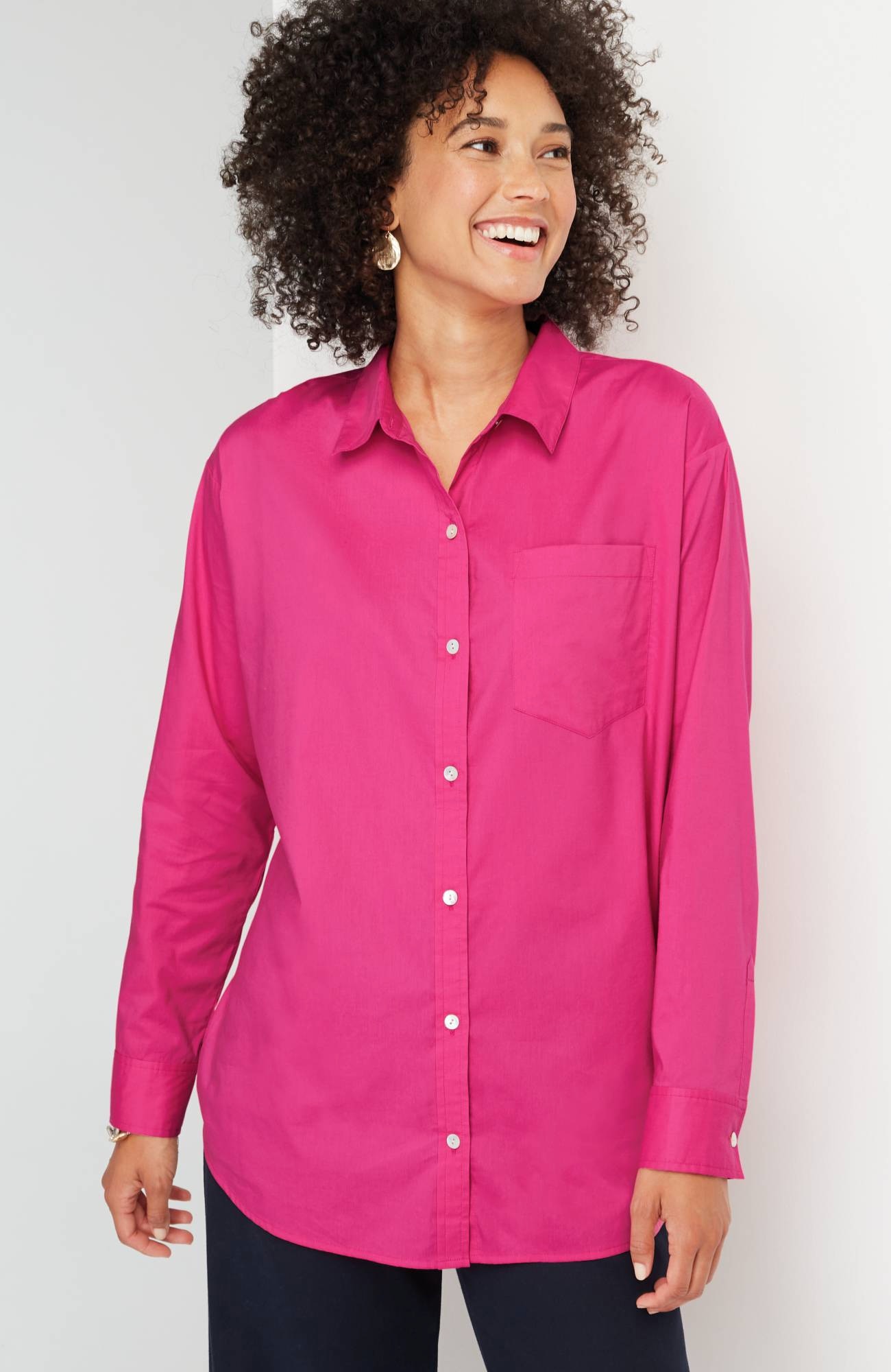 Button-Front Relaxed Tunic