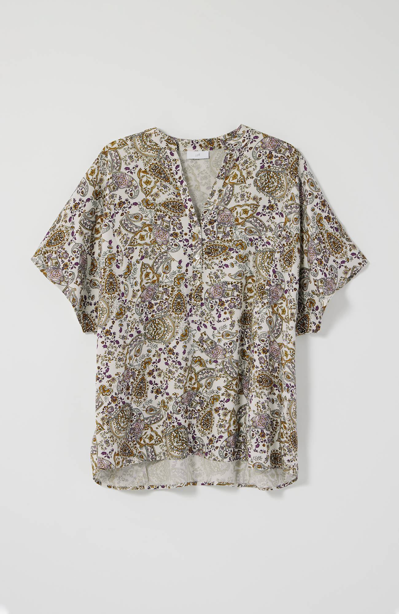 Relaxed Printed Satin Top