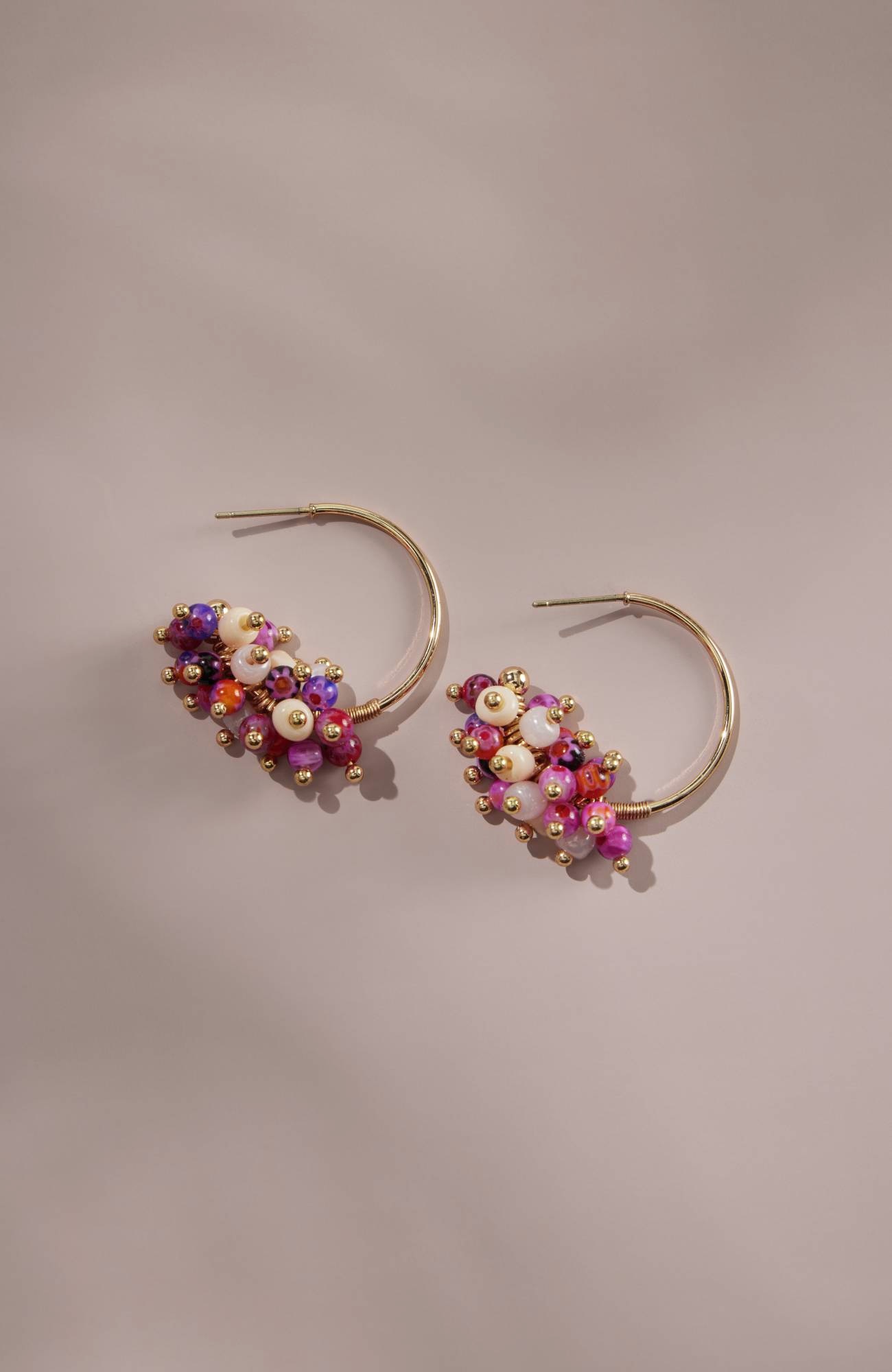 beaded cluster hoops