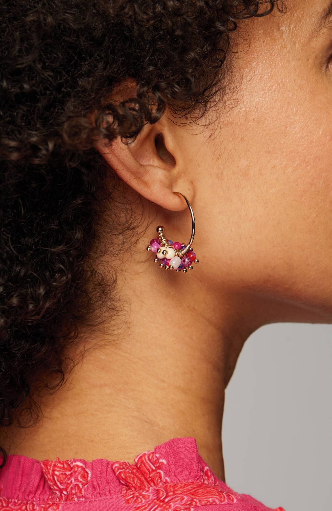 beaded cluster hoops