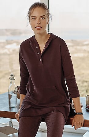 Image for Fit Hooded Snap-Front Tunic