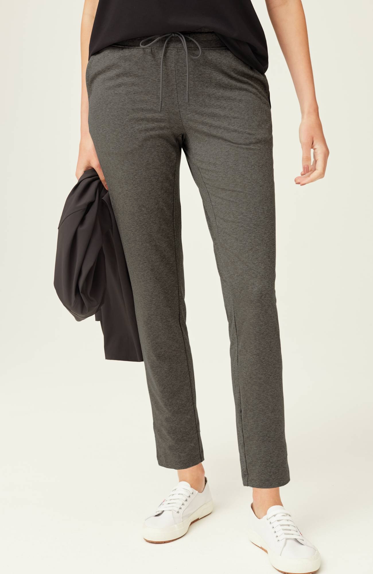 Fit Brushed-Jersey Curved-Seam Pants