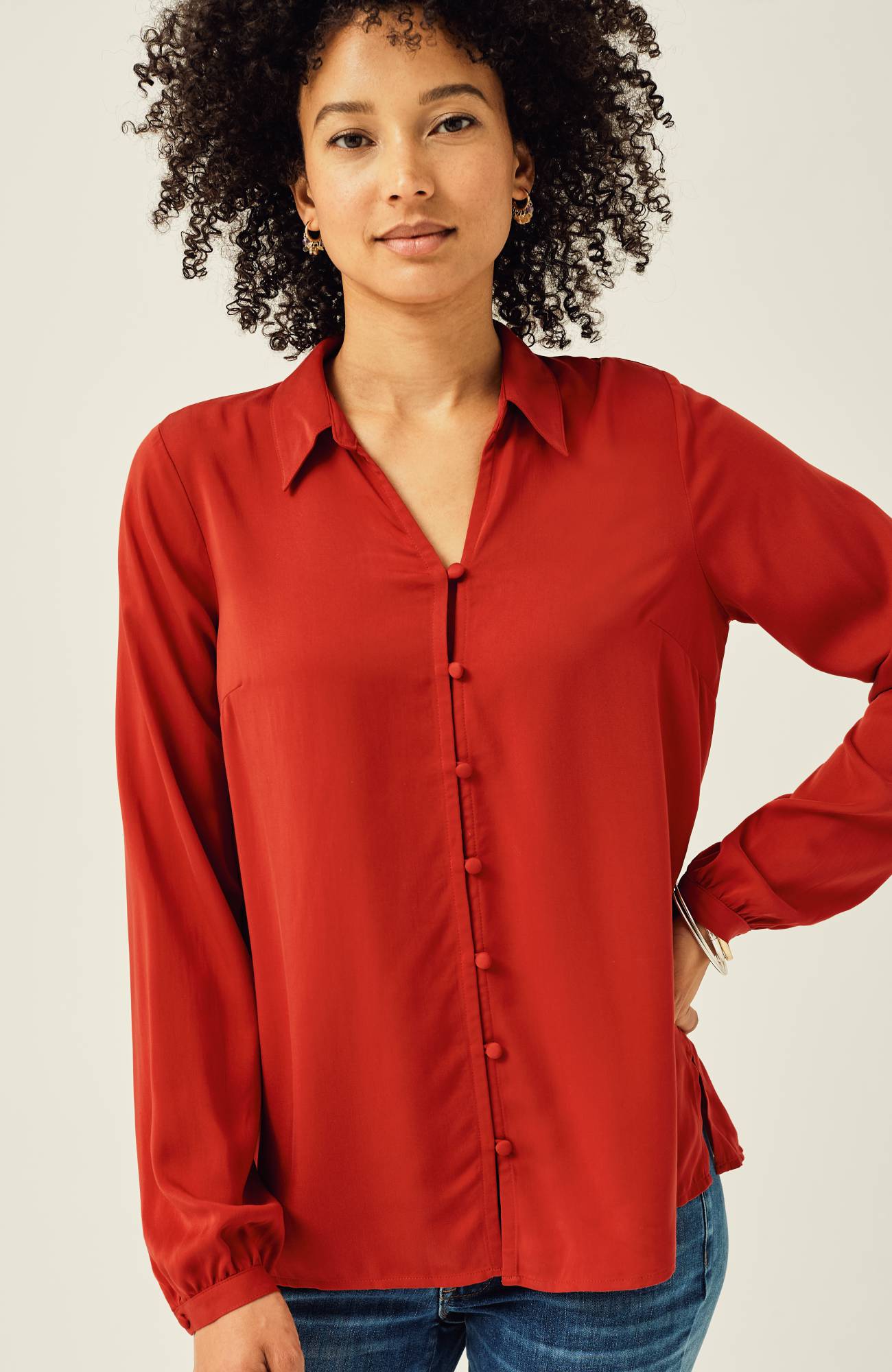 Soft Luxe Button-Front Shirt