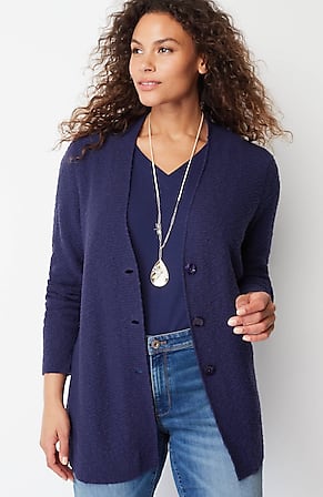J Jill Womens Sweater Linear Striped Textured Pullover Blue XS BB