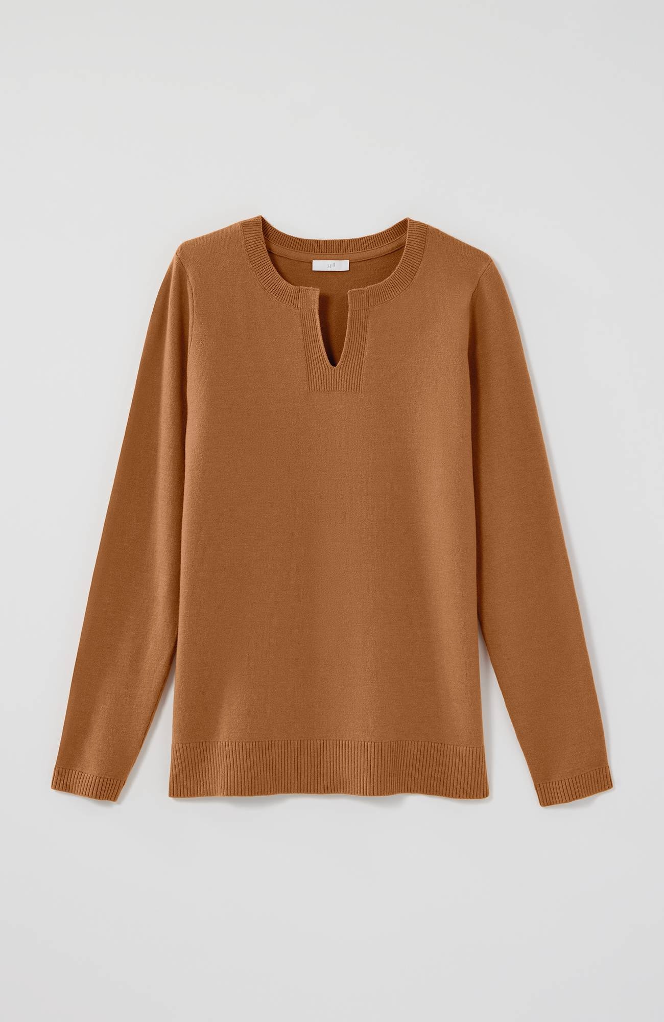 Split-Neck Pullover Sweater