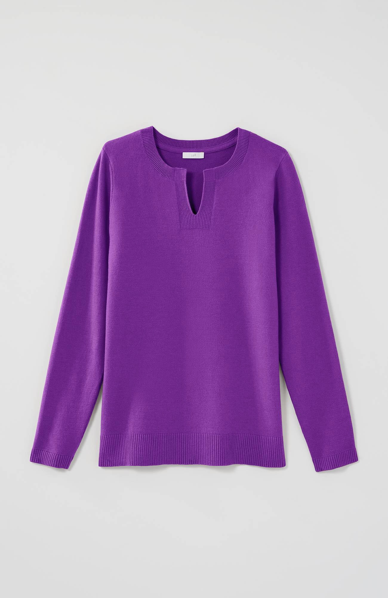 Split-Neck Pullover Sweater