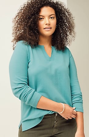 Image for Split-Neck Pullover Sweater