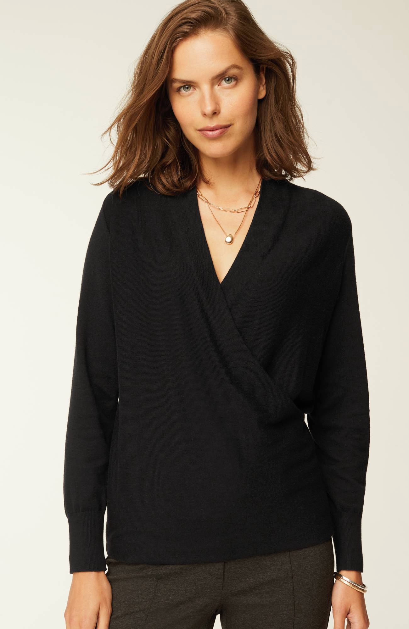 Seamed Wrap Sweater