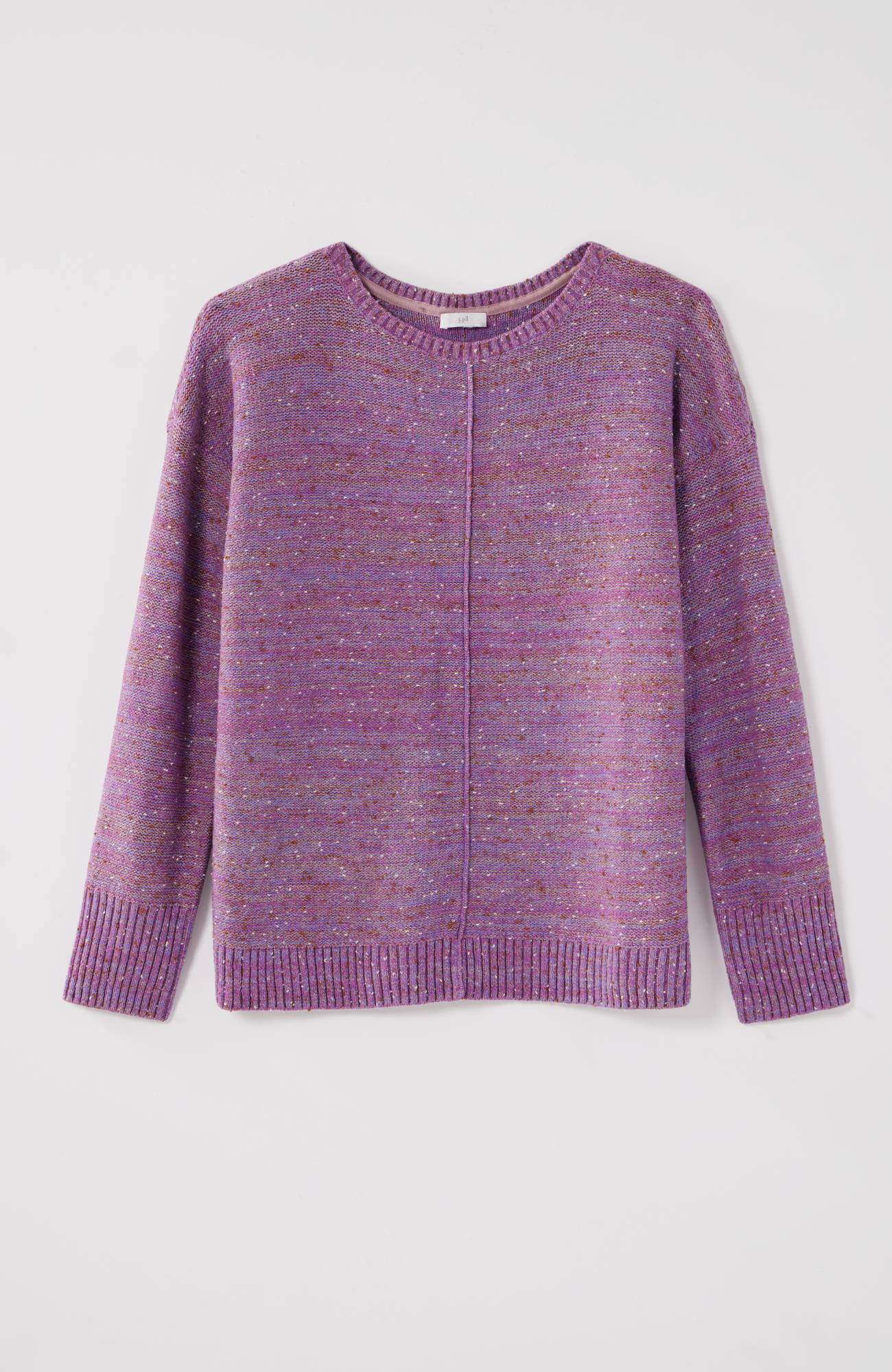Micro-Tweed Seamed Sweater