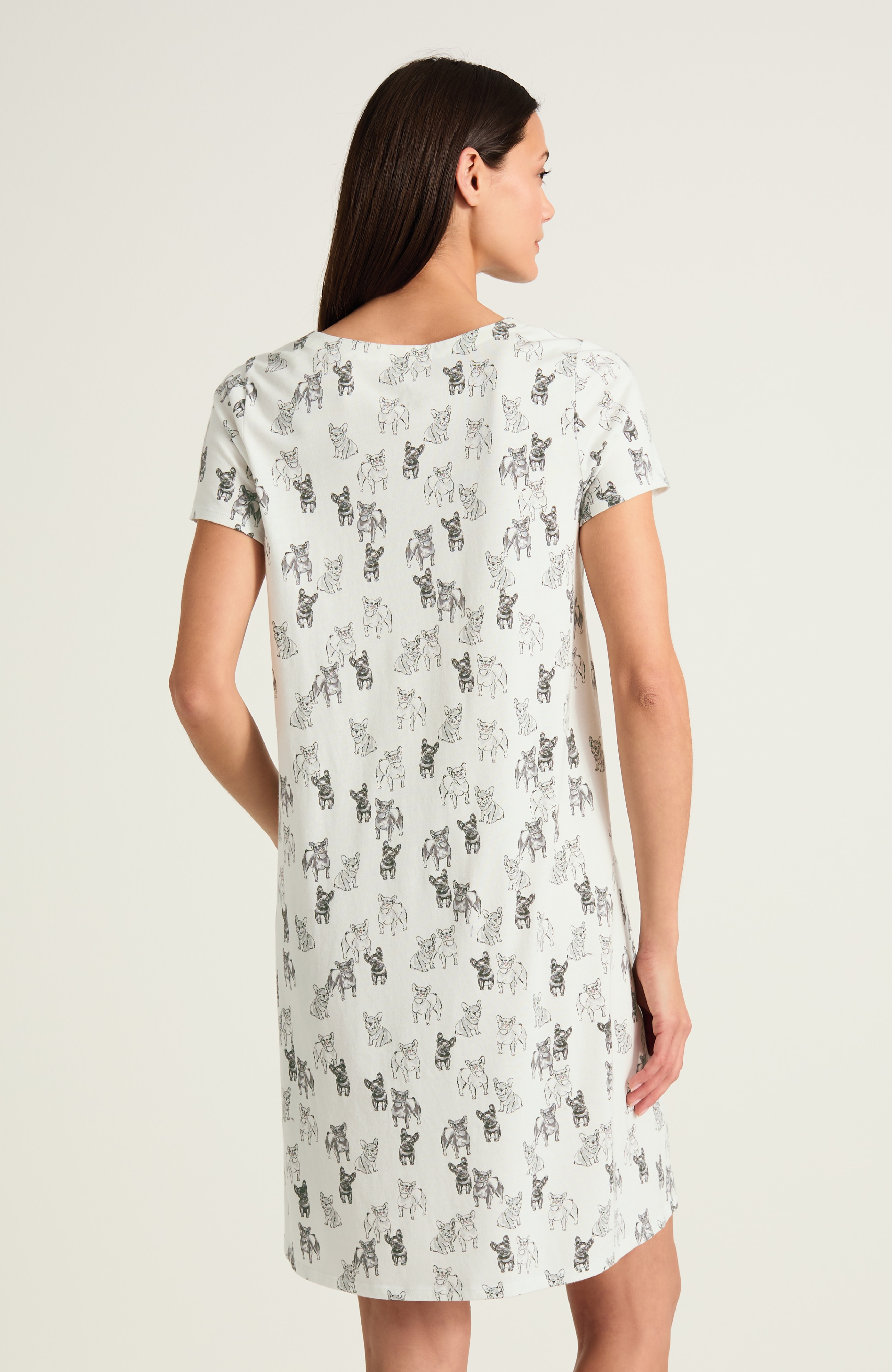 sleep ultrasoft short v-neck gown