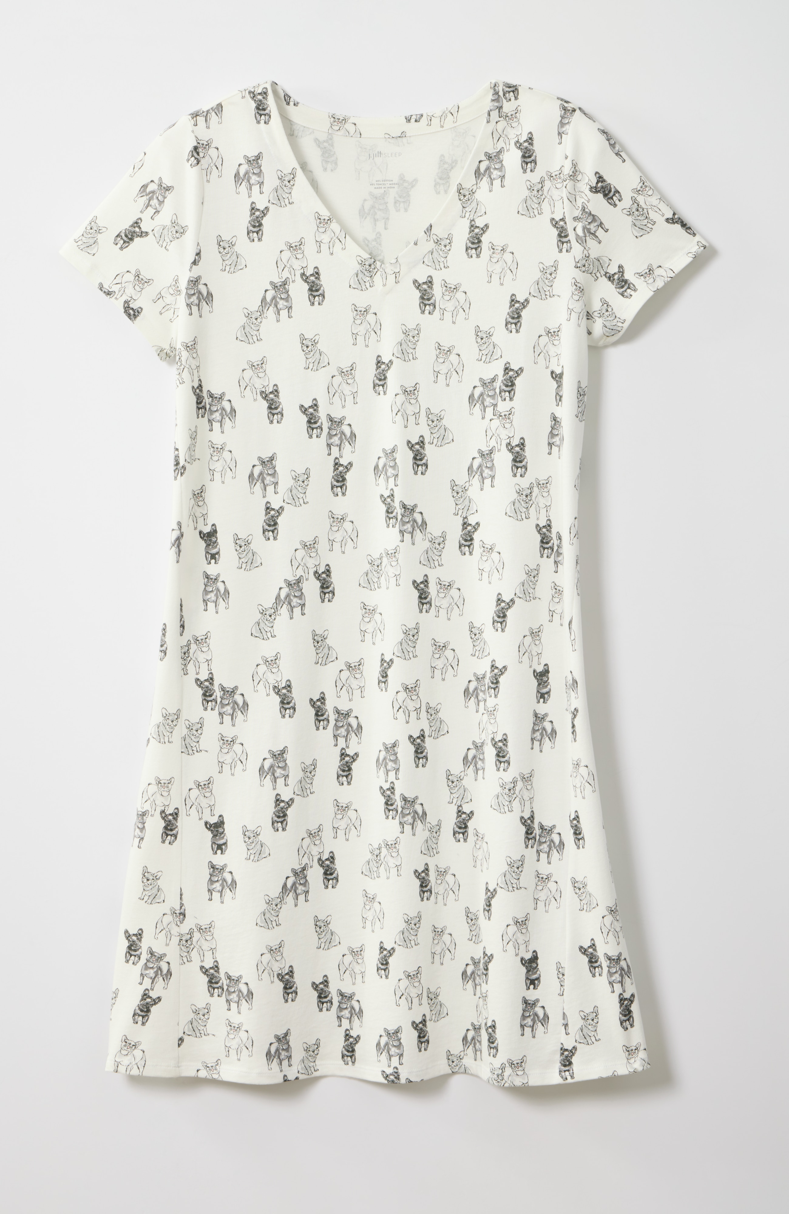 sleep ultrasoft short v-neck gown