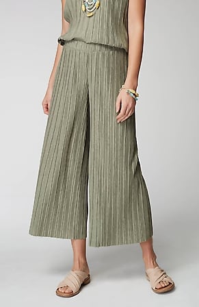 Image for Pure Jill Pleated Jersey-Knit Crops