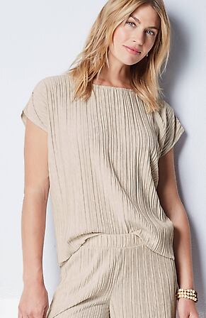 Image for Pure Jill Pleated Jersey-Knit Top